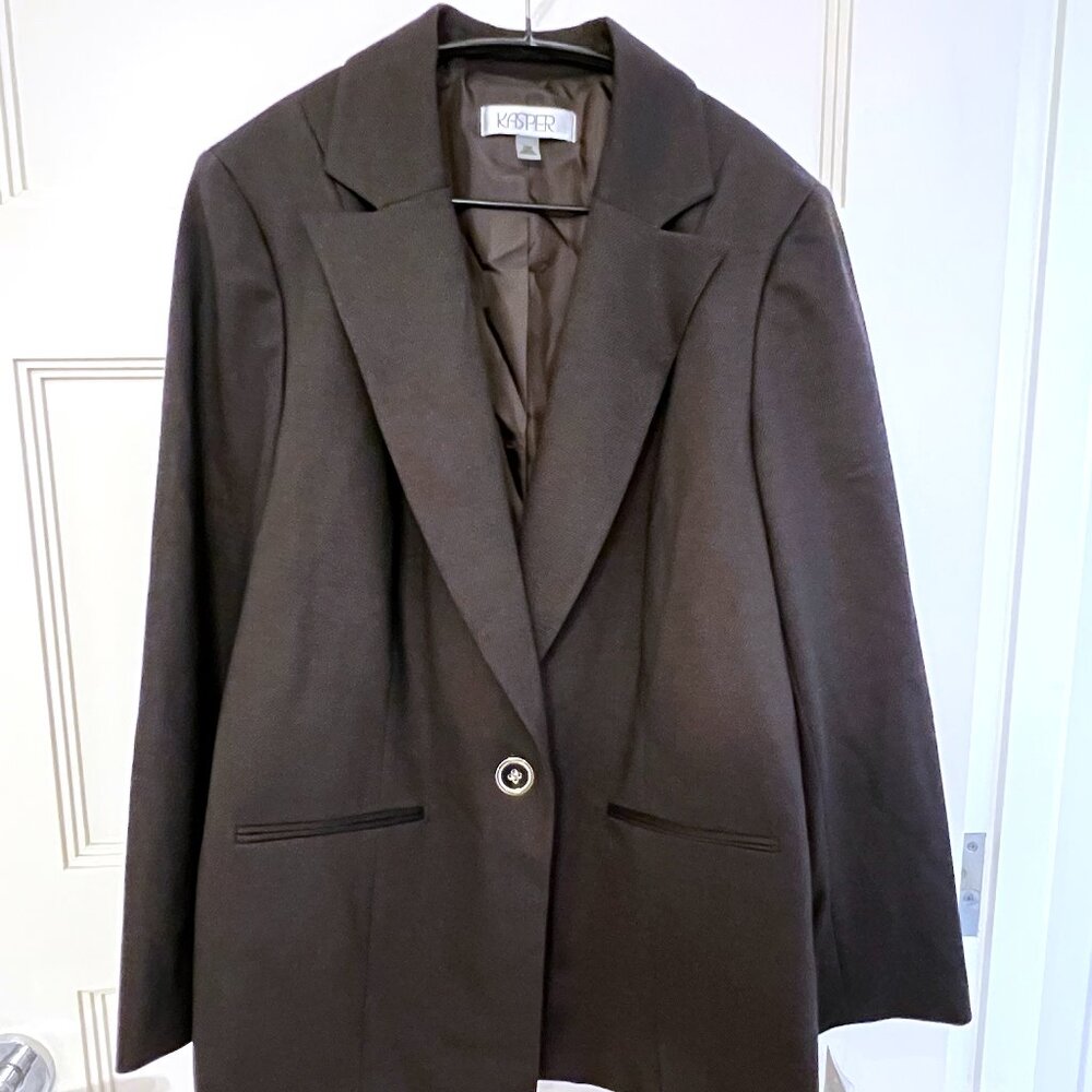 NWT - Size 16W - Kasper Chocolate Brown Suit Jacket Blazer
